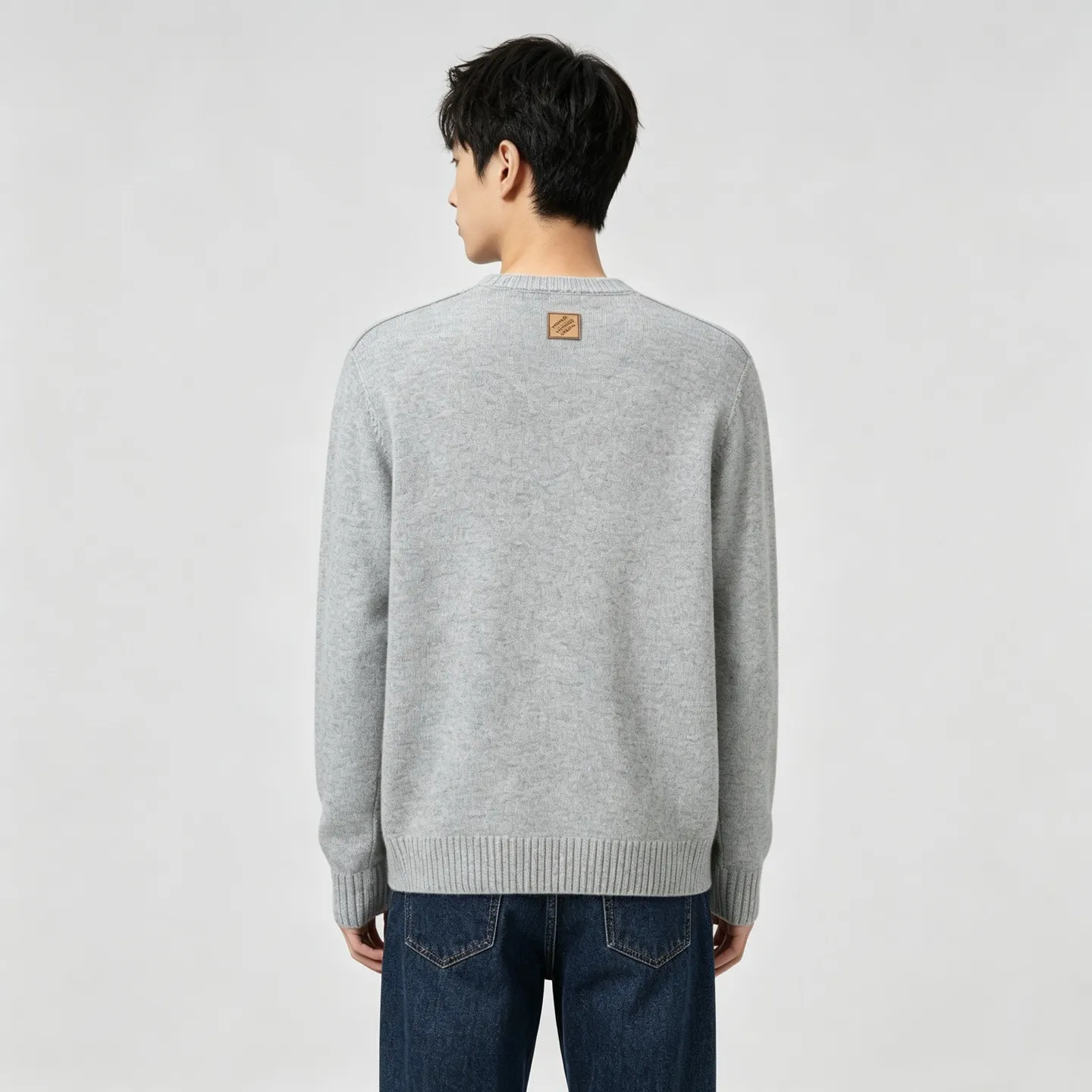 Louis Vuitton/Louis Vuitton Solid Back Collar Label Knitted Sweater